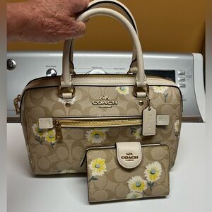 Coach coated canvas purse and matching wallet
